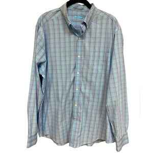 j. mcglaughlin dress shirt long sleeve Men Size Large Button Down Collar Blue